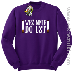 Weź mnie do ust - bluza bez kaptura fioletowy