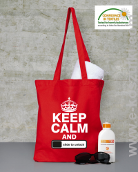 Keep calm and slide to unclock - Eco torba czerwona