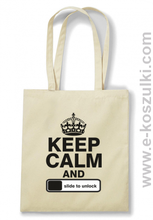 Keep calm and slide to unclock - Eco torba beżowa