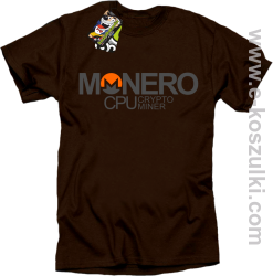MONERO CPU CryptoMiner - koszulka męska brązowa