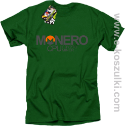 MONERO CPU CryptoMiner - koszulka męska zielona