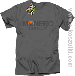 MONERO CPU CryptoMiner - koszulka męska szara