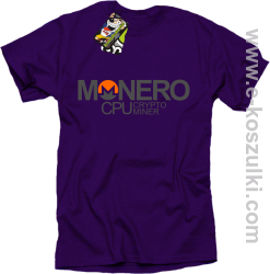 MONERO CPU CryptoMiner - koszulka męska fioletowa