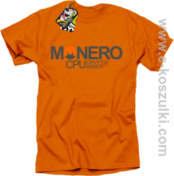 MONERO CPU CryptoMiner - koszulka męska pomarańczowa