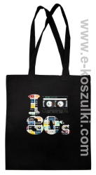 I love 80`s mix tape kaseta magnetofonowa - Eco torba czarna