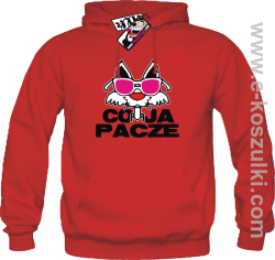 Co ja pacze - bluza męska z kapturem - czerwony