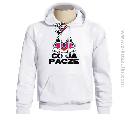 Co ja pacze - bluza męska z kapturem - biały