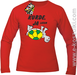 Kurde, ja latam - żółwik - longsleeve męski czerwony