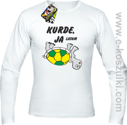 Kurde, ja latam - żółwik - longsleeve męski biały