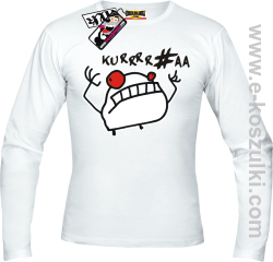 Ku*wa Mem - longsleeve męski - biały