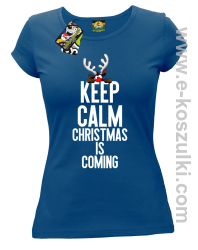 Keep calm christmas is coming blue