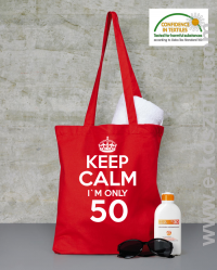 Keep Calm I'm only 50 - ECO torba czerwony