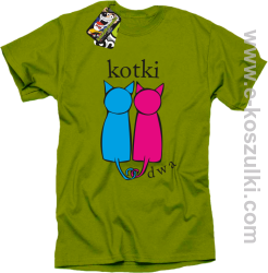 Kotki dwa - koszulka męska kiwi