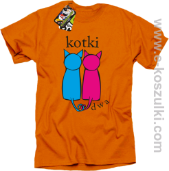 Kotki dwa - koszulka męska pomarańczowa