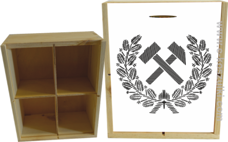 Pyrlik i żelazko Znak Górniczy herb górnictwa Logo - skrzynka ozdobna 