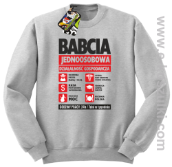 BABCIA - Jednoosobowa działalność gospodarcza - bluza bez kaptura STANDARD melanż