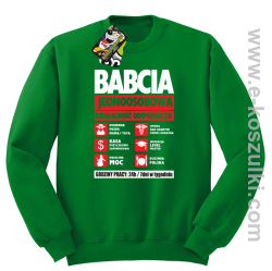 BABCIA - Jednoosobowa działalność gospodarcza - bluza bez kaptura STANDARD zielona 