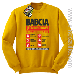 BABCIA - Jednoosobowa działalność gospodarcza - bluza bez kaptura STANDARD żółta