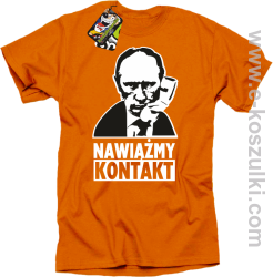 Nawiążmy kontakt Putin - koszulka męska pomarańczowy