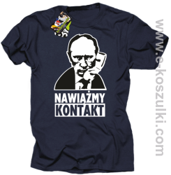 Nawiążmy kontakt Putin - koszulka męska granatowy