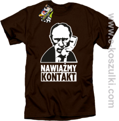 Nawiążmy kontakt Putin - koszulka męska brązowa