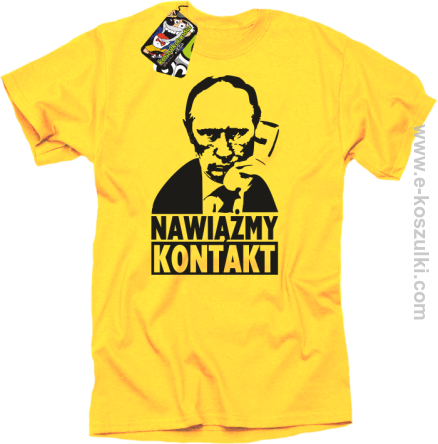 Nawiążmy kontakt Putin - koszulka męska żółty