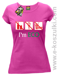 I'm ECO NO EAT - koszulka damska fuchsia