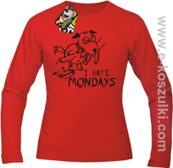 I hate mondays - longsleeve męski czerwony