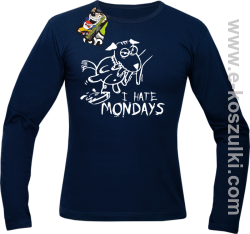 I hate mondays - longsleeve męski granatowy