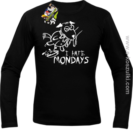 I hate mondays - longsleeve męski czarny