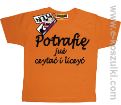 Potrafię już czytać i liczyć koszulka dziecięca - pomarańczowy
