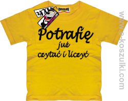 Potrafię już czytać i liczyć koszulka dziecięca - żółty