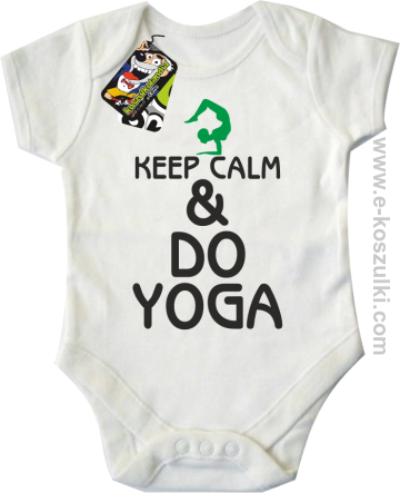 Keep Calm & DO YOGA - body dziecięce biały