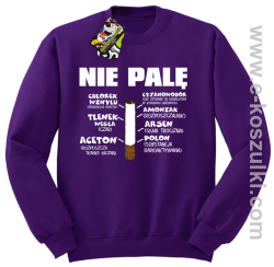 Nie palę bo to szkodzi zdrowiu - bluza bez kaptura fioletowy