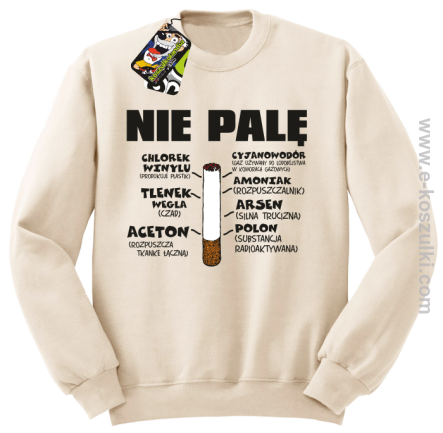 Nie palę bo to szkodzi zdrowiu - bluza bez kaptura beżowy