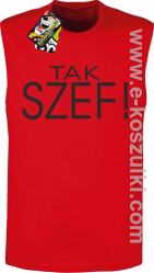 Tak szef ! - bezrękawnik męski czerwony