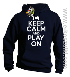 Keep calm and play on konsola - bluza z kapturem granatowa
