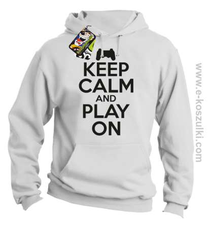 Keep calm and play on konsola - bluza z kapturem biała