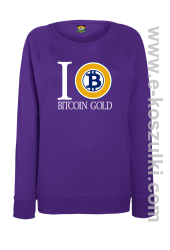 I love Bitcoin Gold - bluza damska bez kaptura fioletowa