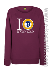 I love Bitcoin Gold - bluza damska bez kaptura burgundowa