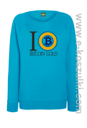 I love Bitcoin Gold - bluza damska bez kaptura azure