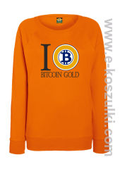 I love Bitcoin Gold - bluza damska bez kaptura pomarańczowa