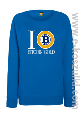 I love Bitcoin Gold - bluza damska bez kaptura niebieska