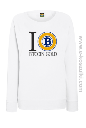I love Bitcoin Gold - bluza damska bez kaptura biała
