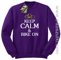 Keep Calm & Bike On  - bluza bez kaptura fioletowy