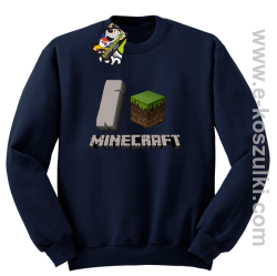 I love Minecraft - bluza bez kaptura granatowy