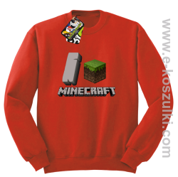 I love Minecraft - bluza bez kaptura czerwony