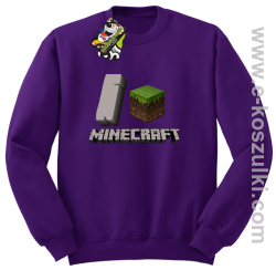 I love Minecraft - bluza bez kaptura fioletowy