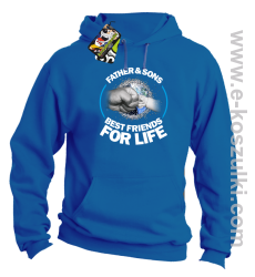 FATHER & SON`S BEST FRIENDS FOR LIFE - bluza z kapturem niebieska