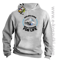 FATHER & SON`S BEST FRIENDS FOR LIFE - bluza z kapturem melanż 